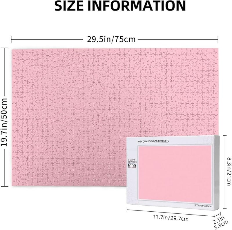 Phayah 1000 Piece Jigsaw Puzzle For Adults Pink Solid Color Home Decor Gift - Image 3